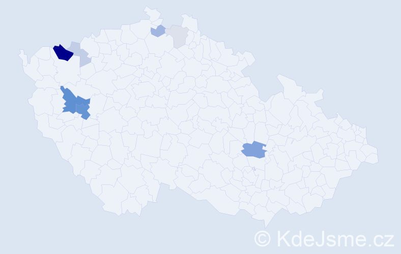 Příjmení: 'Hemzáčková', počet výskytů 29 v celé ČR