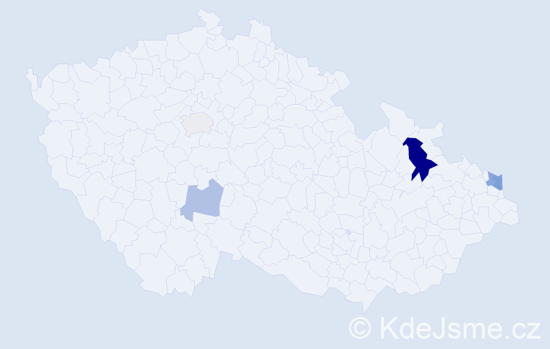 Příjmení: 'Turiaková', počet výskytů 9 v celé ČR