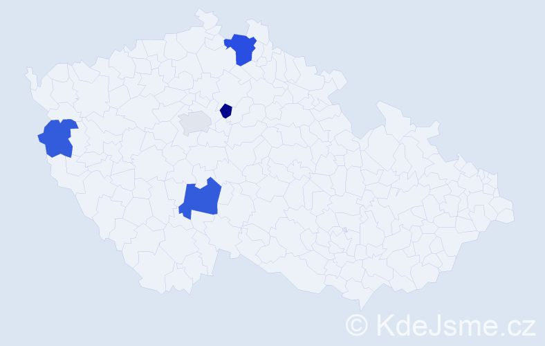 Příjmení: 'Lukačejdová', počet výskytů 8 v celé ČR