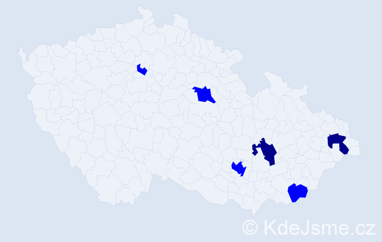 Příjmení: 'Kútny', počet výskytů 8 v celé ČR