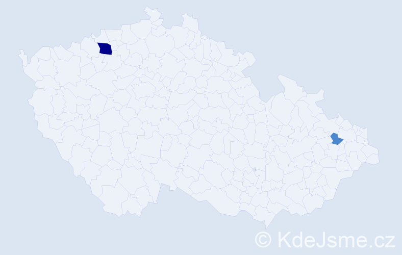 Příjmení: 'Lázarová', počet výskytů 7 v celé ČR