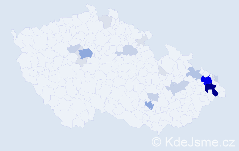Příjmení: 'Golka', počet výskytů 70 v celé ČR