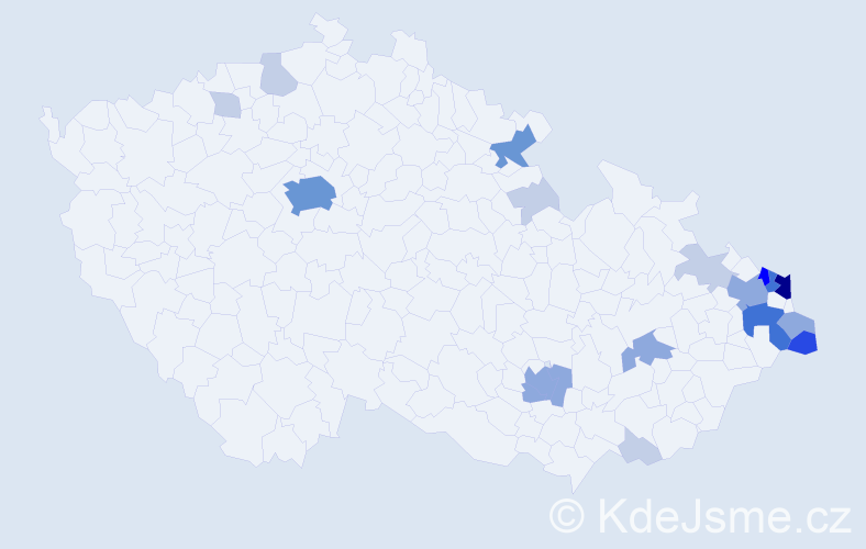 Příjmení: 'Chylková', počet výskytů 61 v celé ČR