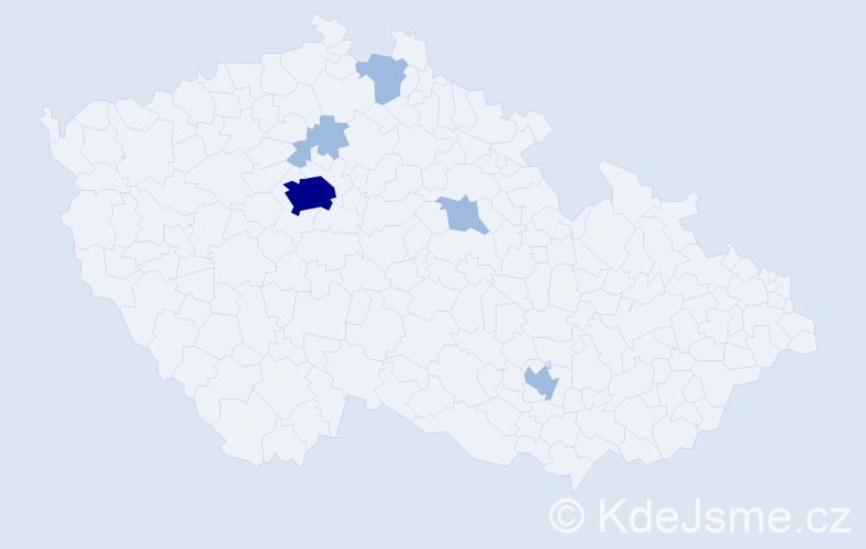 Příjmení: 'Tymchyk', počet výskytů 9 v celé ČR