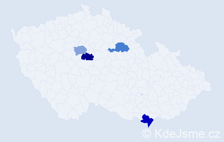 Příjmení: 'Novenková', počet výskytů 6 v celé ČR