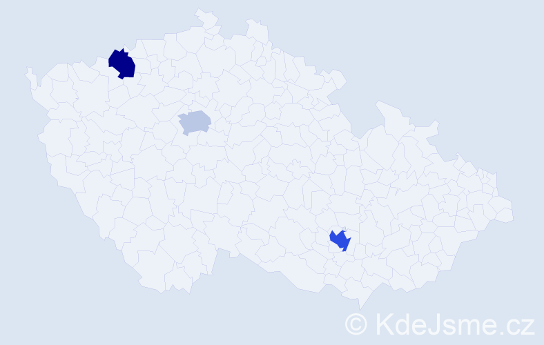 Příjmení: 'Fábian', počet výskytů 4 v celé ČR