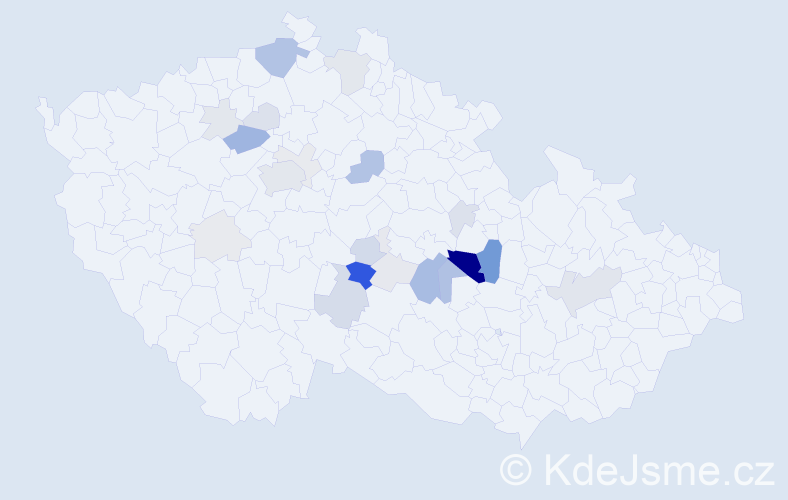 Příjmení: 'Krumpl', počet výskytů 80 v celé ČR