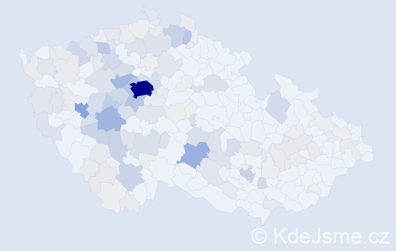 Příjmení: 'Vokurka', počet výskytů 609 v celé ČR