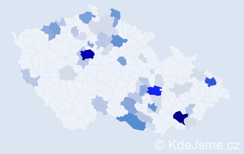 Příjmení: 'Elisová', počet výskytů 158 v celé ČR