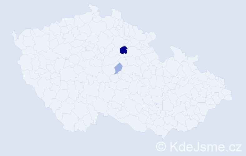 Příjmení: 'Kandoussi', počet výskytů 5 v celé ČR