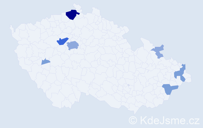 Příjmení: 'Kadora', počet výskytů 23 v celé ČR