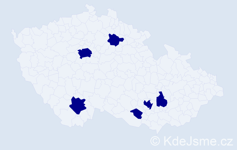 Příjmení: 'Kofel', počet výskytů 6 v celé ČR