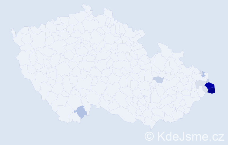 Příjmení: 'Czepiec', počet výskytů 57 v celé ČR