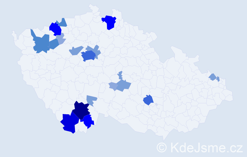 Příjmení: 'Antoni', počet výskytů 59 v celé ČR