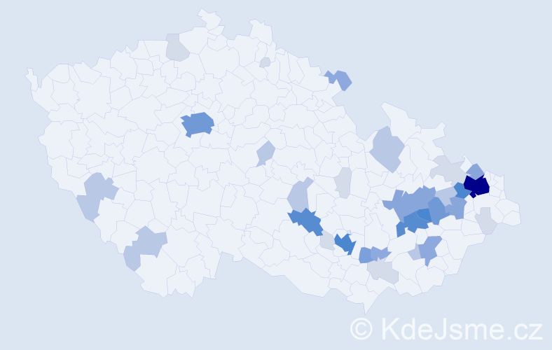 Příjmení: 'Viliš', počet výskytů 120 v celé ČR