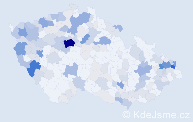 Příjmení: 'Kovács', počet výskytů 596 v celé ČR