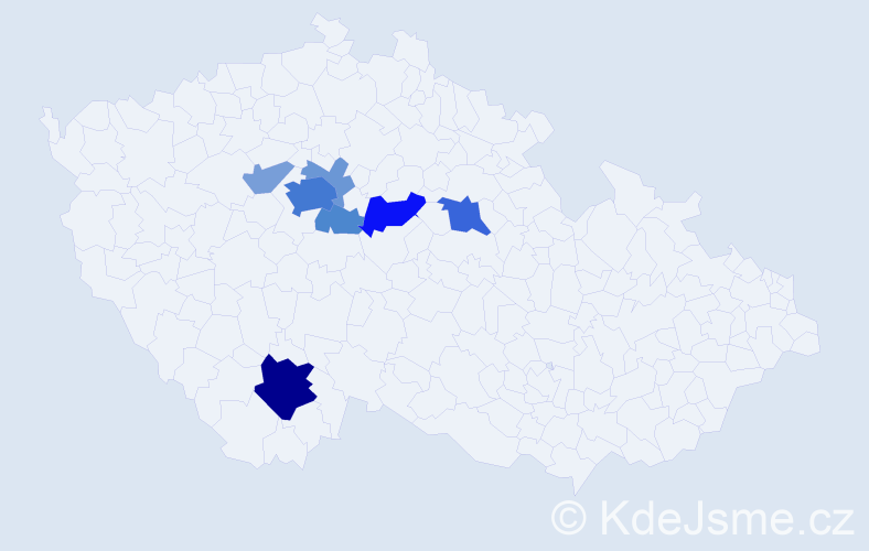Příjmení: 'Pavlyshynets', počet výskytů 24 v celé ČR