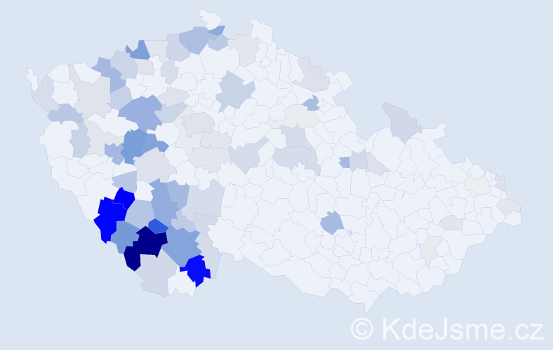 Příjmení: 'Reindlová', počet výskytů 253 v celé ČR