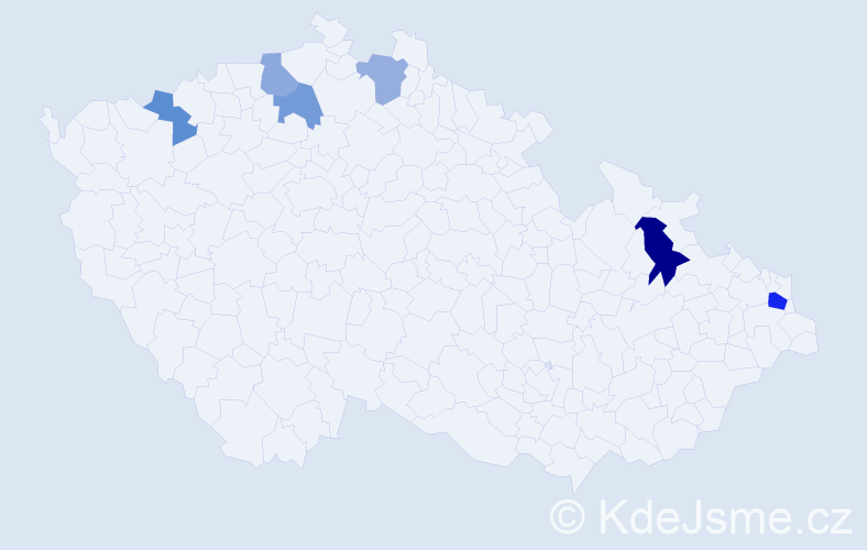 Příjmení: 'Růžovský', počet výskytů 9 v celé ČR