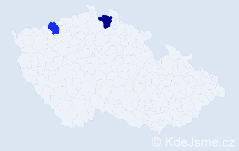 Příjmení: 'Bányiová', počet výskytů 3 v celé ČR