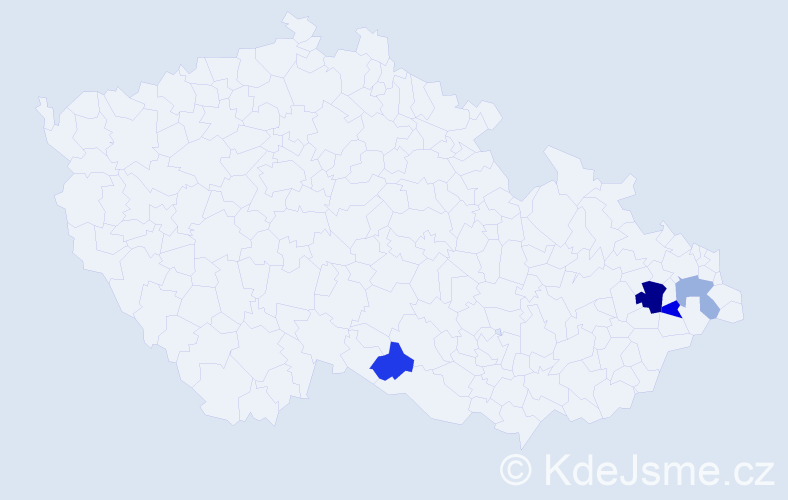 Příjmení: 'Pelikan', počet výskytů 6 v celé ČR