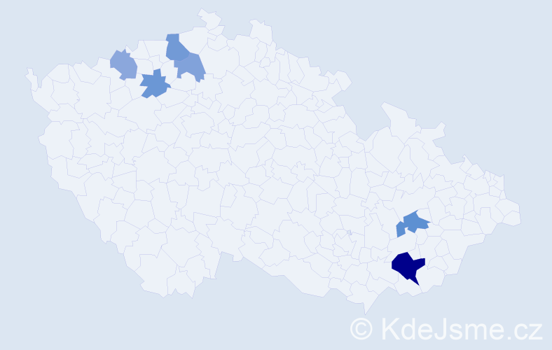 Příjmení: 'Handrlicová', počet výskytů 12 v celé ČR