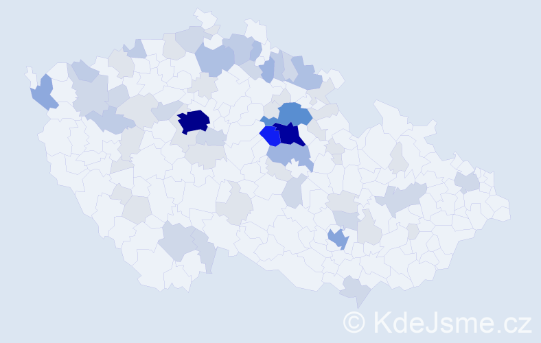 Příjmení: 'Danihelková', počet výskytů 196 v celé ČR