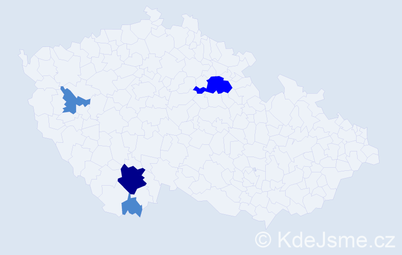Příjmení: 'Máčeová', počet výskytů 7 v celé ČR