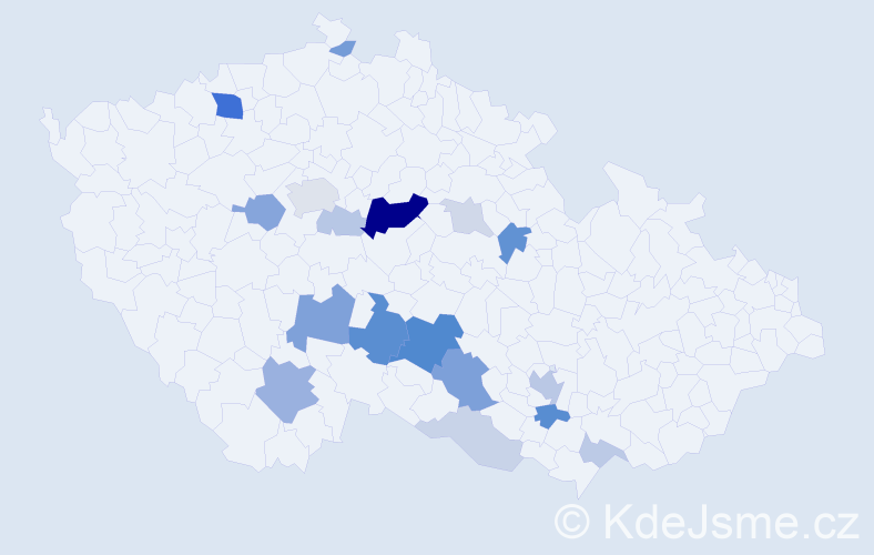 Příjmení: 'Bourek', počet výskytů 54 v celé ČR