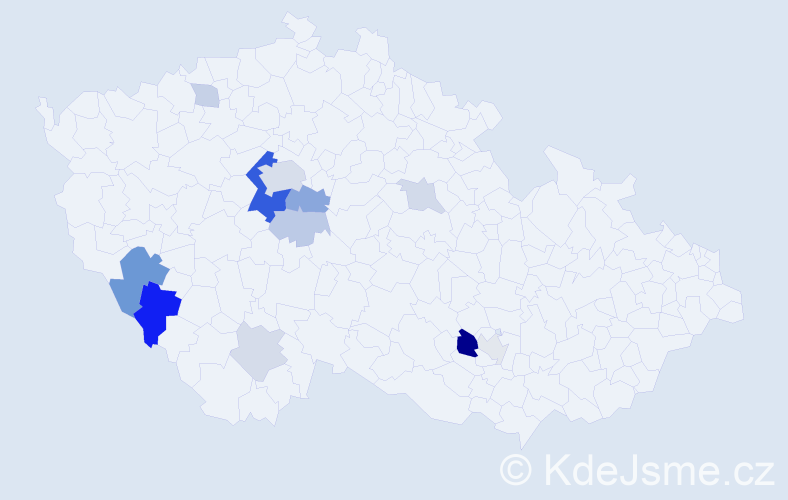 Příjmení: 'Babánková', počet výskytů 32 v celé ČR
