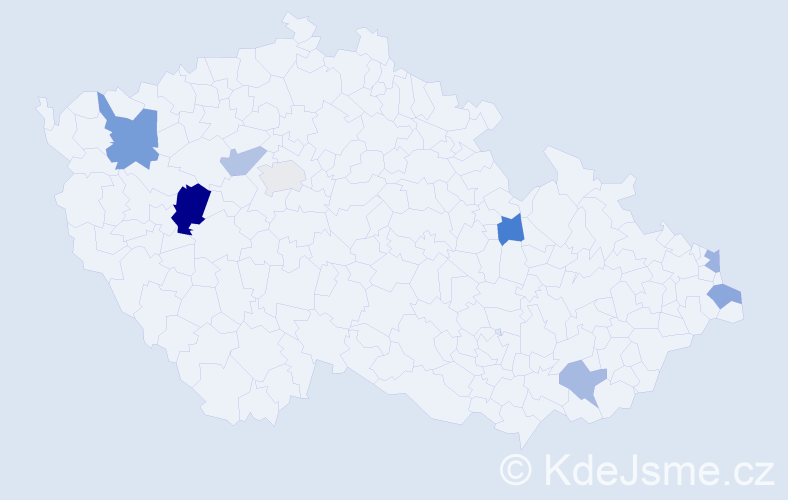 Příjmení: 'Tlacháčová', počet výskytů 12 v celé ČR