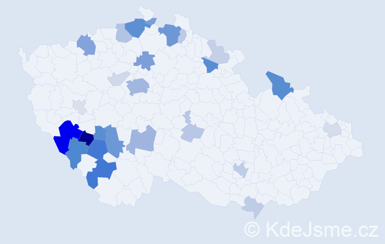 Příjmení: 'Kaisrová', počet výskytů 78 v celé ČR