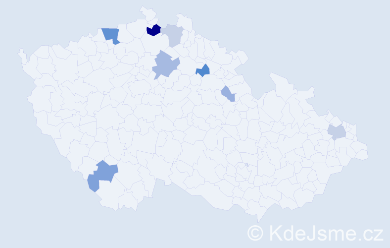 Příjmení: 'Vandlíček', počet výskytů 28 v celé ČR