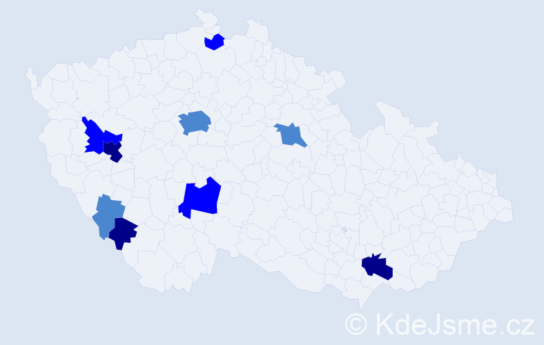 Příjmení: 'Kolrus', počet výskytů 18 v celé ČR