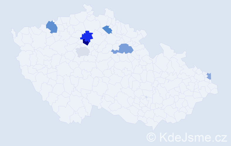 Příjmení: 'Budkovská', počet výskytů 12 v celé ČR