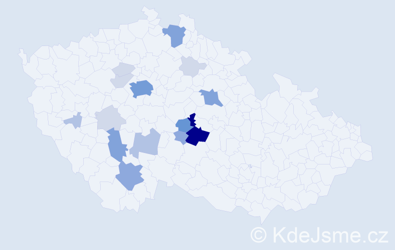 Příjmení: 'Krupauer', počet výskytů 53 v celé ČR