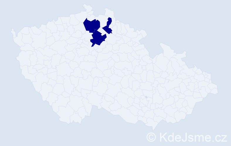Příjmení: 'Szorádová', počet výskytů 4 v celé ČR