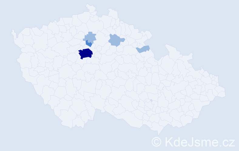 Příjmení: 'Kalkant', počet výskytů 9 v celé ČR