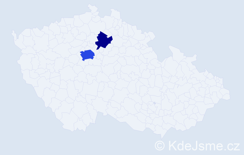 Příjmení: 'Dukh', počet výskytů 6 v celé ČR