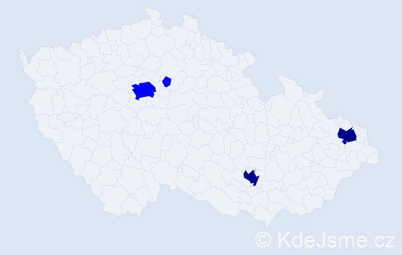 Příjmení: 'Paczek', počet výskytů 6 v celé ČR