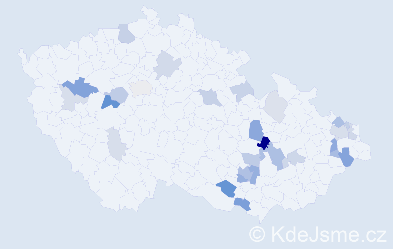 Příjmení: 'Šmid', počet výskytů 73 v celé ČR