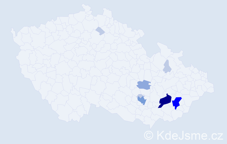 Příjmení: 'Machourek', počet výskytů 26 v celé ČR