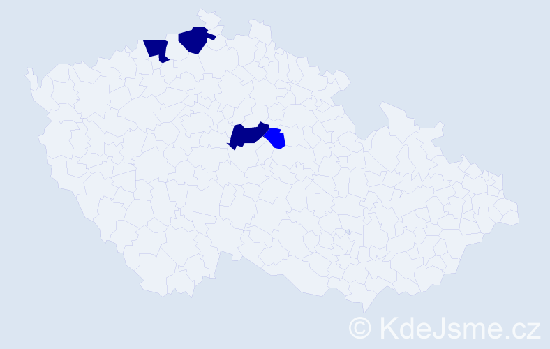 Příjmení: 'Vajlichová', počet výskytů 7 v celé ČR