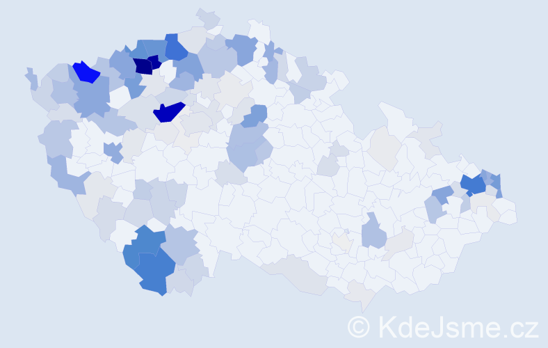Příjmení: 'Tokárová', počet výskytů 591 v celé ČR