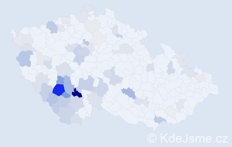 Příjmení: 'Komrsková', počet výskytů 224 v celé ČR