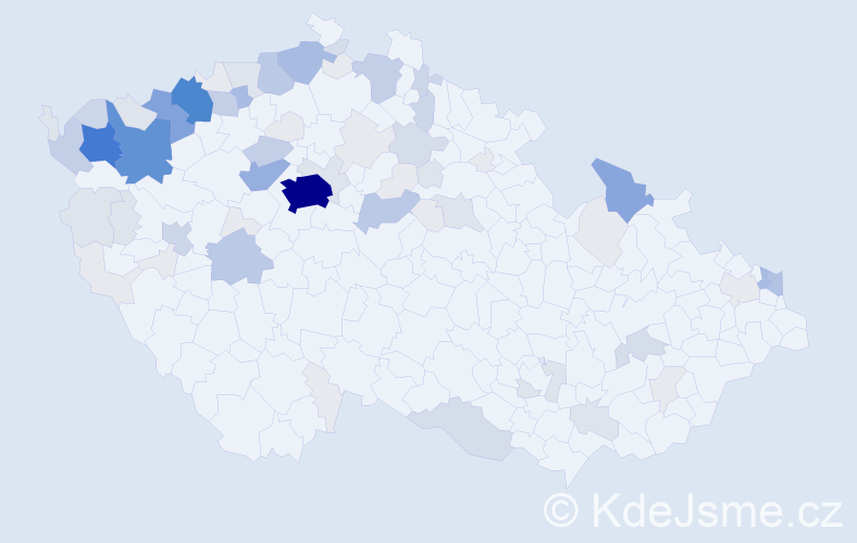 Příjmení: 'Beňáková', počet výskytů 300 v celé ČR