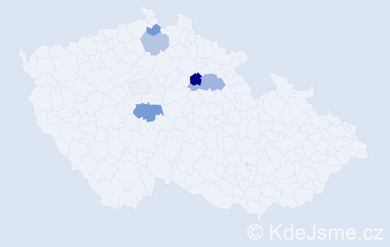 Příjmení: 'Raud', počet výskytů 9 v celé ČR