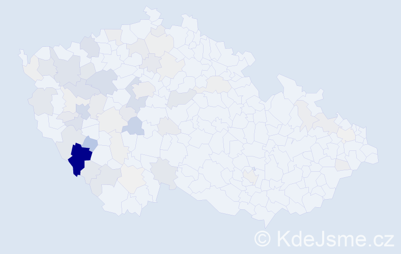 Příjmení: 'Kopelent', počet výskytů 176 v celé ČR