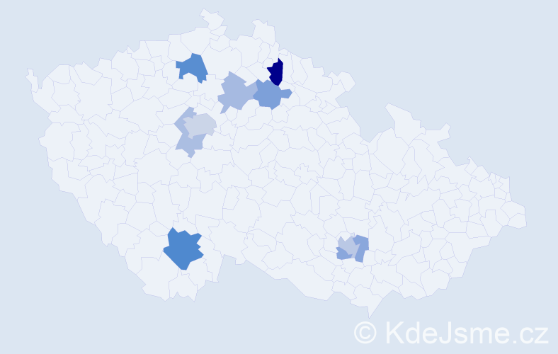 Příjmení: 'Klyap', počet výskytů 18 v celé ČR