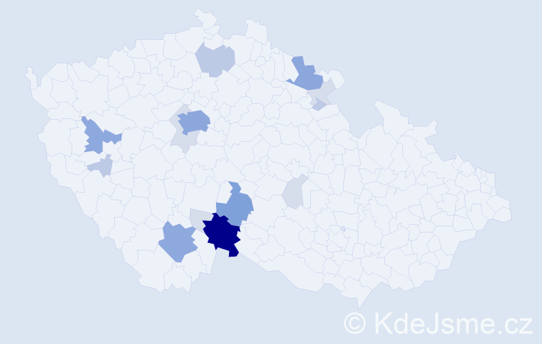 Příjmení: 'Prokýšková', počet výskytů 48 v celé ČR